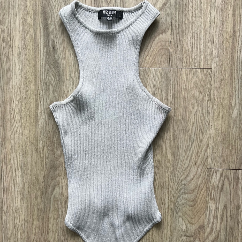 Missguided gray bodysuit
